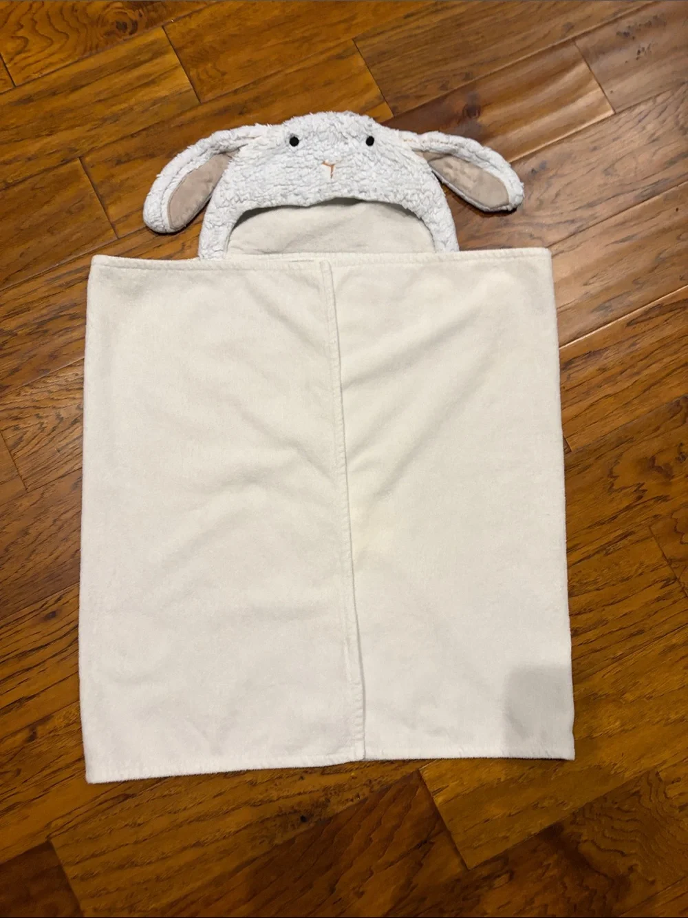 Pottery barn kids -  Light Gray Bunny Hooded Towel